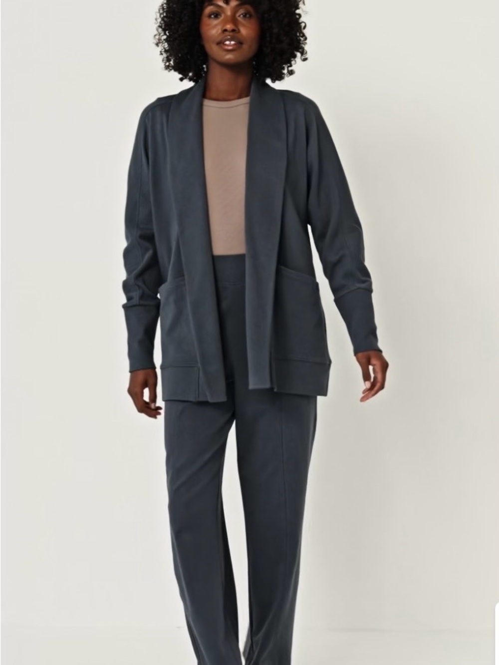 Pact Airplane Pintuck Everyday Wide-Leg Pants in Steel Blue - Picture 7 of 10